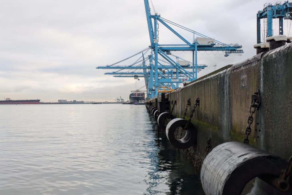 Kademuur met een ouderdom van ca. 40 jaar. De berekening van de restlevensduur is het meest nuttig als er nog geen schade zichtbaar is.
